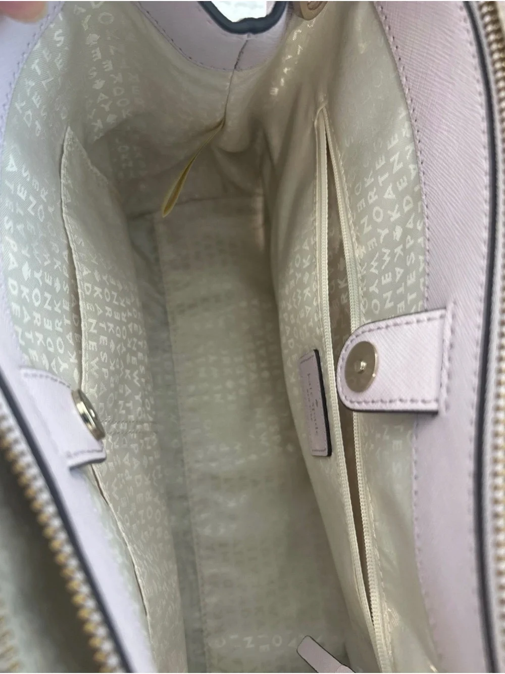 kate spade Pale Pink Structured Satchel with Gold Hardware